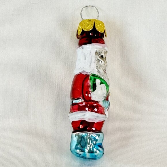 Vintage Blown Glass Little Santa Claus Christmas Tree Ornament 2.5 Inches Tiny - Picture 2 of 4